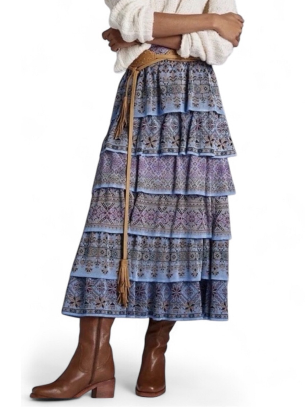Cecilia Prado x Anthropologie Tiered Maxi Skirt MSRP $260